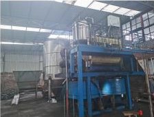 Machine-made charcoal press line in operation