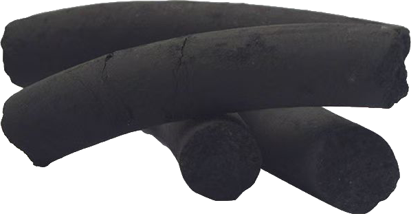 Finger-shaped thin charcoal cylindrical sticks