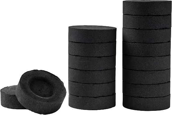 Hookah charcoal round discs in three sizes